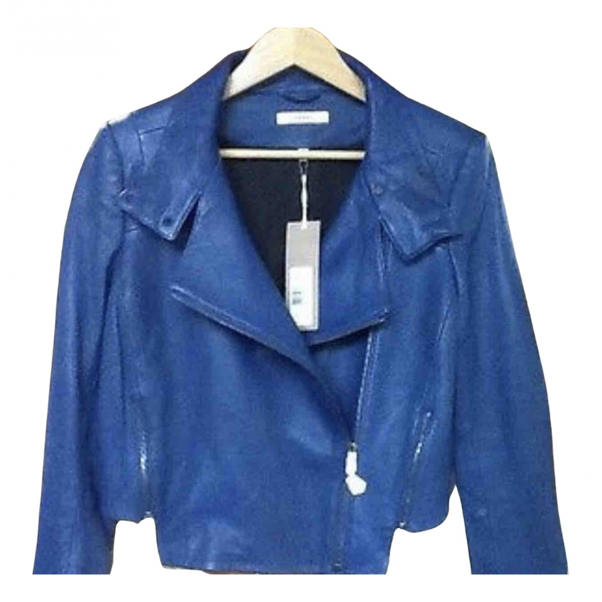 Leather jacket J Brand Blue size 10 US 